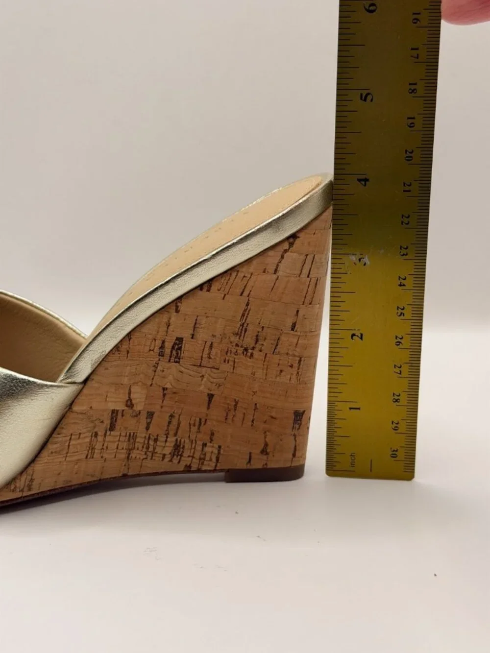 Veronica Beard Womens Dali Metallic Gold Cork Wedge Sandals Sz 6.5 M